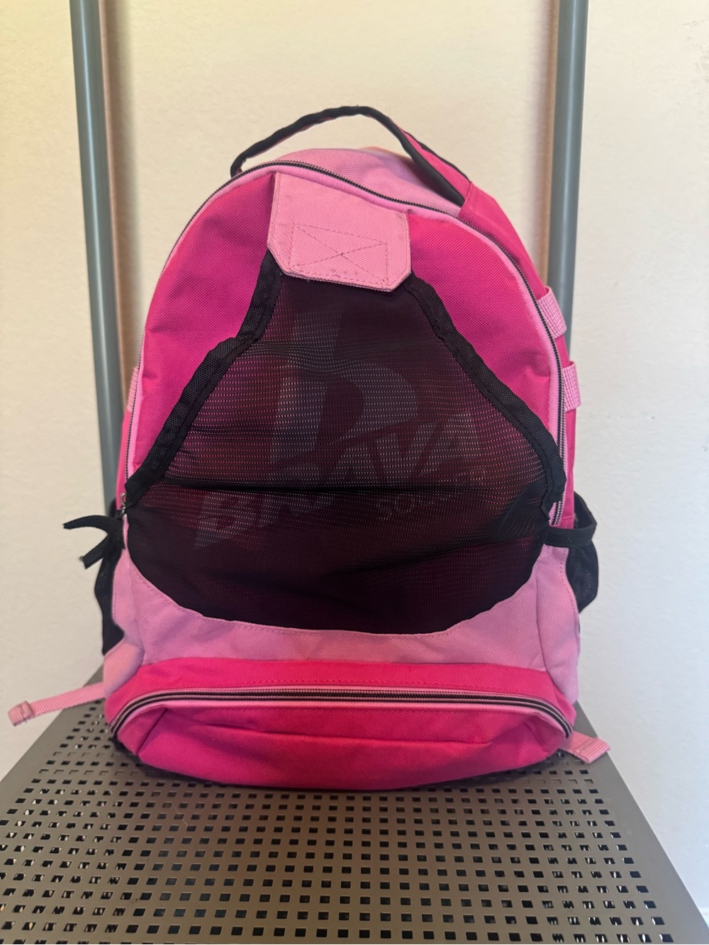 Girls pink Brava soccer backpack